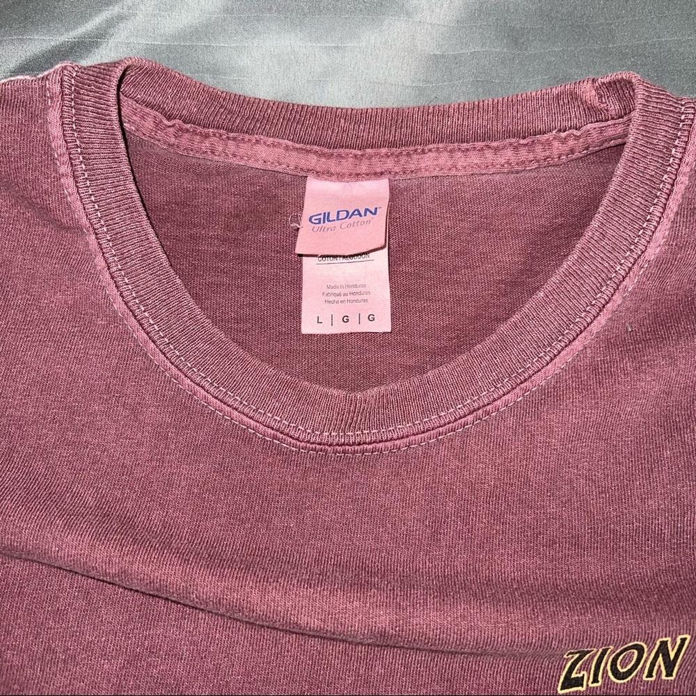 Vintage Zion Canyon Gildan Long-Sleeve T-Shirt Maroon Size Large - Picture 2 of 8